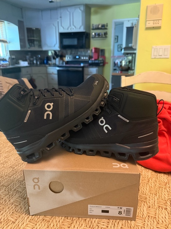 On Running Shoes - On Running. CLOUDROCK  Waterproof Mid SZ 8 woman new in box $240 EVERYWHERE!!!